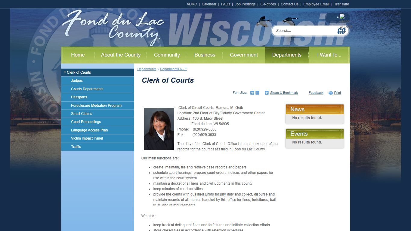 Clerk of Courts | Fond du Lac County